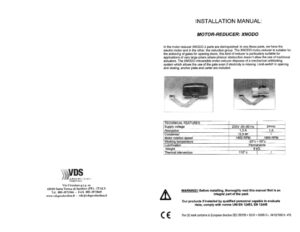 Articulated Arm Swing Gate Motor - Xnodo 240V - Product Installation Manual
